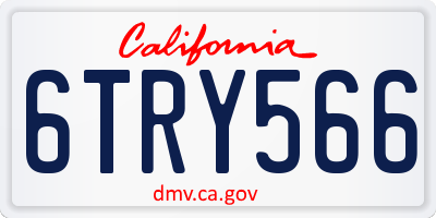 CA license plate 6TRY566