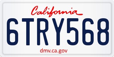 CA license plate 6TRY568