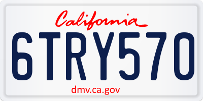 CA license plate 6TRY570