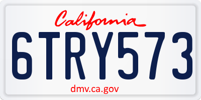 CA license plate 6TRY573