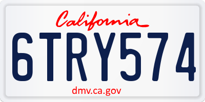CA license plate 6TRY574