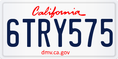 CA license plate 6TRY575