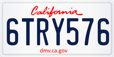 CA license plate 6TRY576