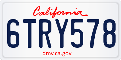 CA license plate 6TRY578
