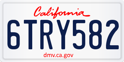 CA license plate 6TRY582