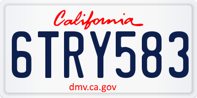 CA license plate 6TRY583