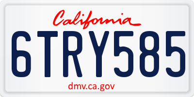 CA license plate 6TRY585