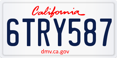 CA license plate 6TRY587