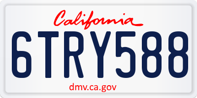 CA license plate 6TRY588