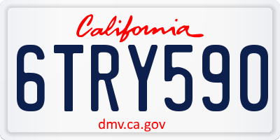 CA license plate 6TRY590