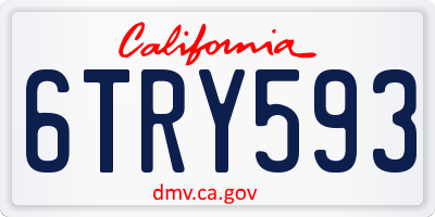 CA license plate 6TRY593