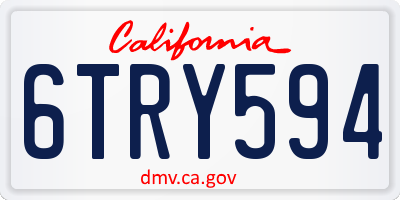 CA license plate 6TRY594