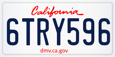 CA license plate 6TRY596