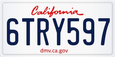 CA license plate 6TRY597