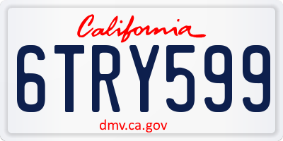 CA license plate 6TRY599