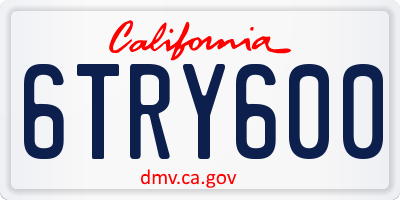 CA license plate 6TRY600