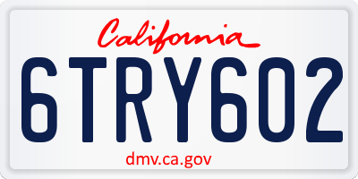 CA license plate 6TRY602