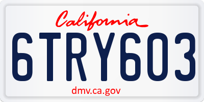 CA license plate 6TRY603