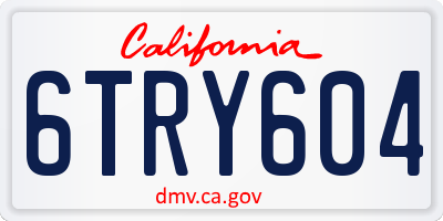 CA license plate 6TRY604