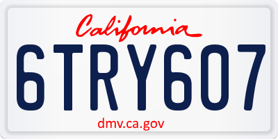 CA license plate 6TRY607