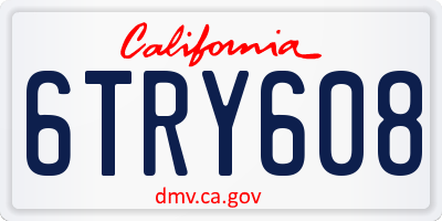 CA license plate 6TRY608