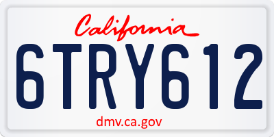 CA license plate 6TRY612