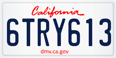 CA license plate 6TRY613