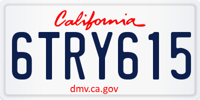 CA license plate 6TRY615