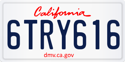 CA license plate 6TRY616