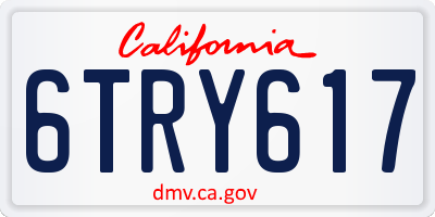 CA license plate 6TRY617