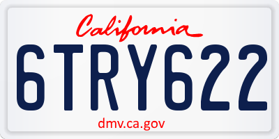 CA license plate 6TRY622