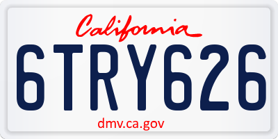 CA license plate 6TRY626