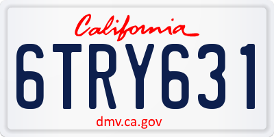 CA license plate 6TRY631