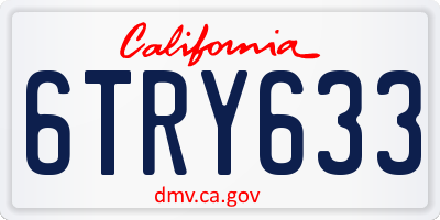 CA license plate 6TRY633