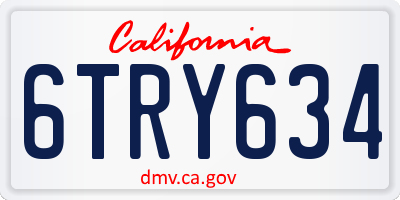 CA license plate 6TRY634