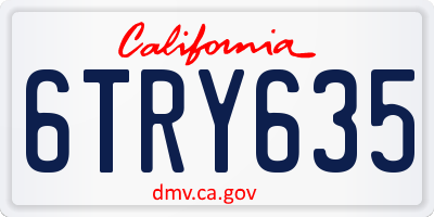 CA license plate 6TRY635