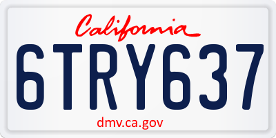 CA license plate 6TRY637