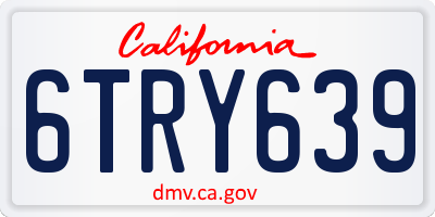 CA license plate 6TRY639