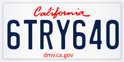 CA license plate 6TRY640