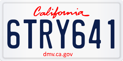 CA license plate 6TRY641