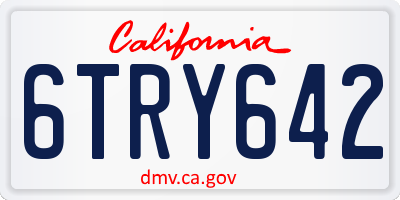 CA license plate 6TRY642