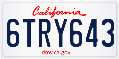 CA license plate 6TRY643