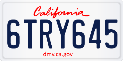 CA license plate 6TRY645