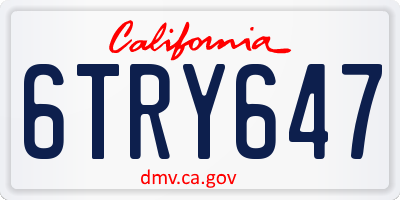 CA license plate 6TRY647