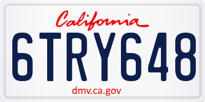 CA license plate 6TRY648