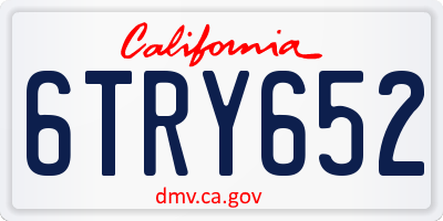 CA license plate 6TRY652