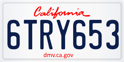 CA license plate 6TRY653