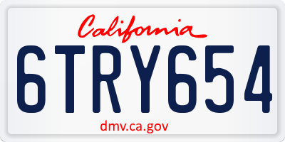 CA license plate 6TRY654