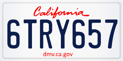 CA license plate 6TRY657