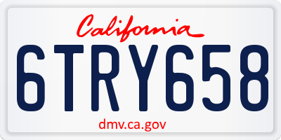 CA license plate 6TRY658